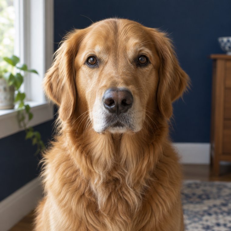 A dog looking directly at the camera